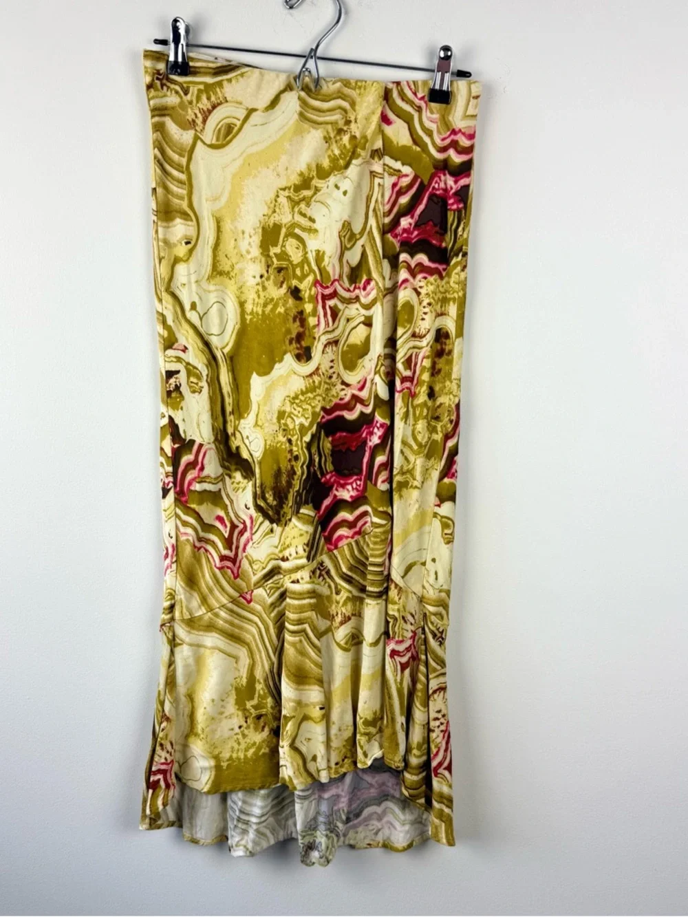 By Anthropologie Flounced Skirt in Green Pattern - Picture 3 of 8